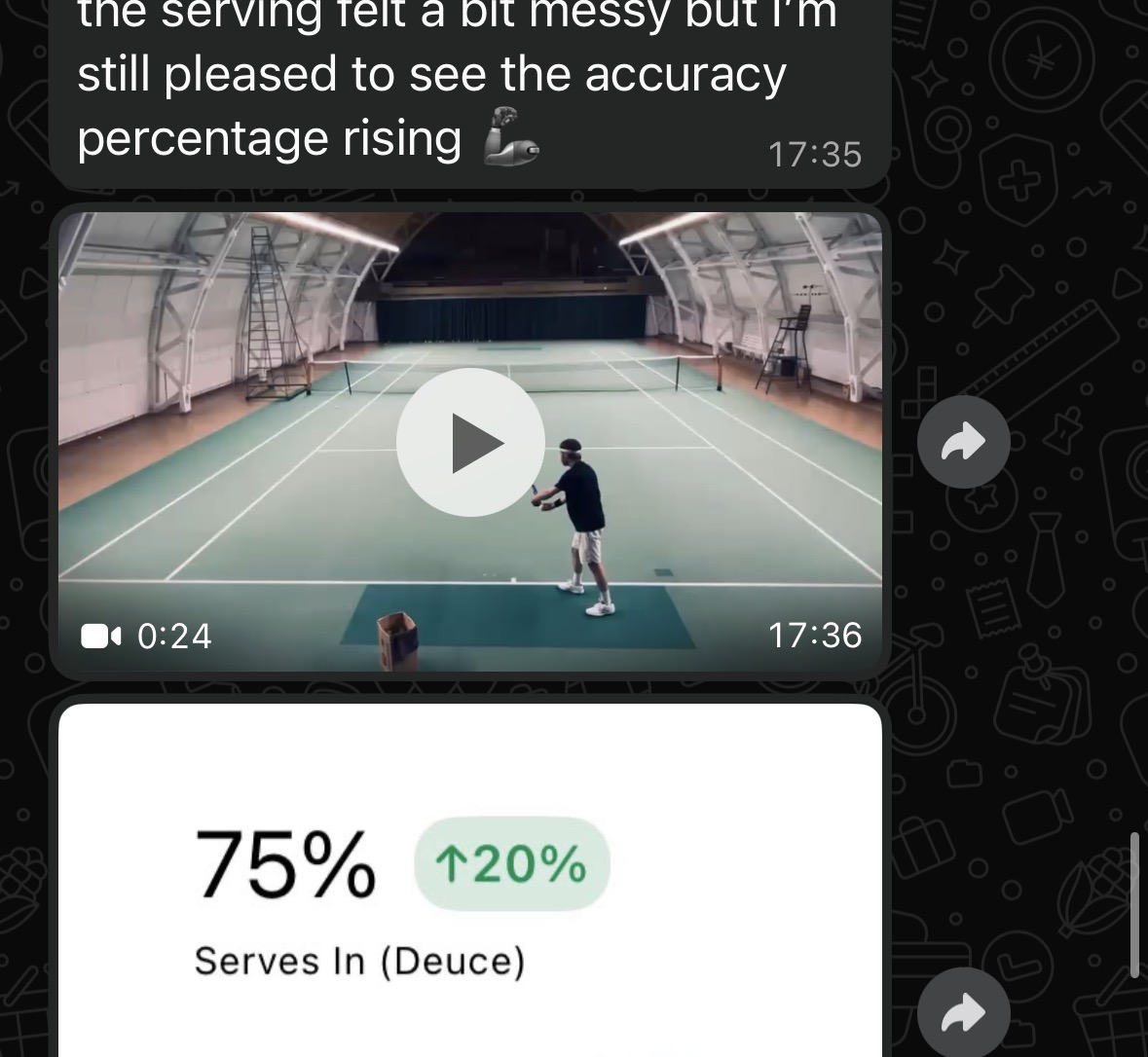 Tenho after — 75% first serve